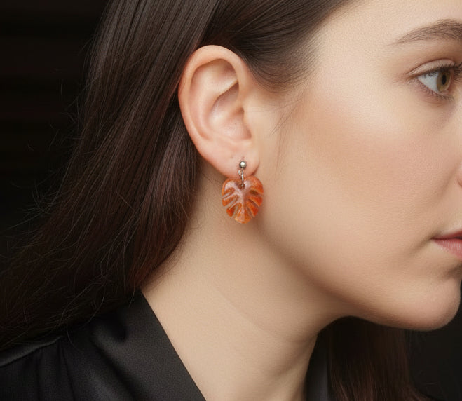 Boucles d’oreilles Monstera (petites)