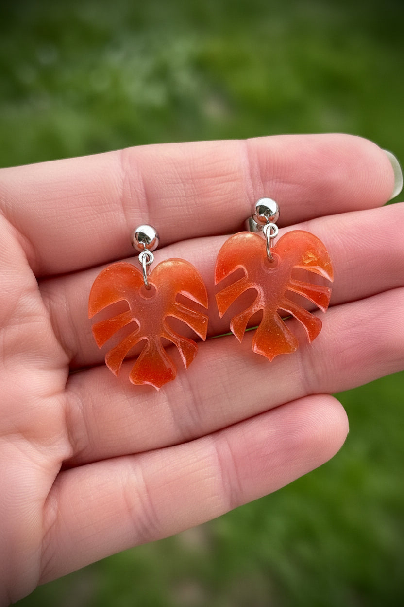 Boucles d’oreilles Monstera (petites)