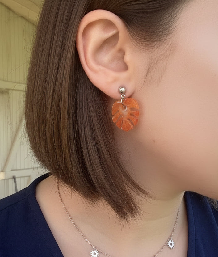 Boucles d’oreilles Monstera (petites)
